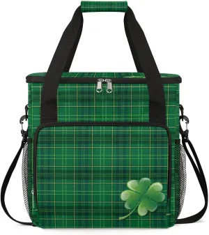 Coffee Maker Carring Bag St. Patrick's Day Lucky Leaves Travel Carrying Storage Tote Bag Compatible with Keurig K-Mini or K-Mini Plus Portable Single Serve Coffee Brewer Case with Pockets for K-cup