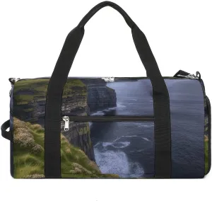 County Clare The Cliffs Barrel Gym Bags for Men And Women, Duffle Bag for Travel Sports Bag Camping Weekend Carry on Overnight Duffel Bag with Shoulder Strap