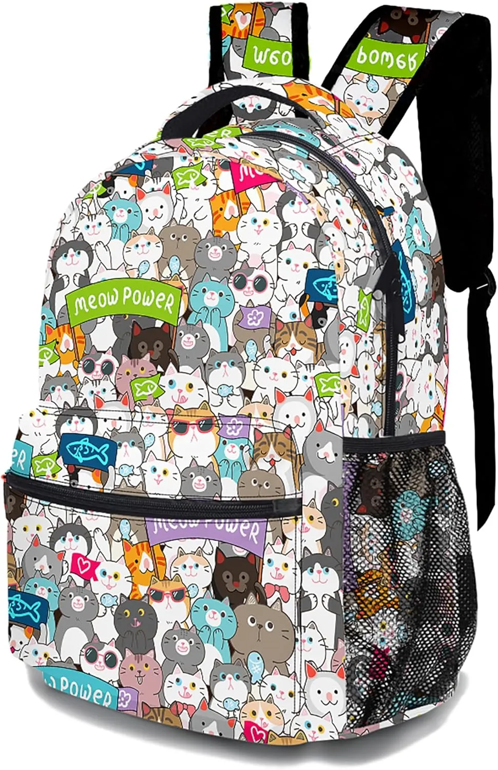 Cute Cat Backpack, Lightweight Durable Laptop Bag 3D Printed Daypack with Multiple Pockets, Stylish Shoulders Backpack(Cute Cat)