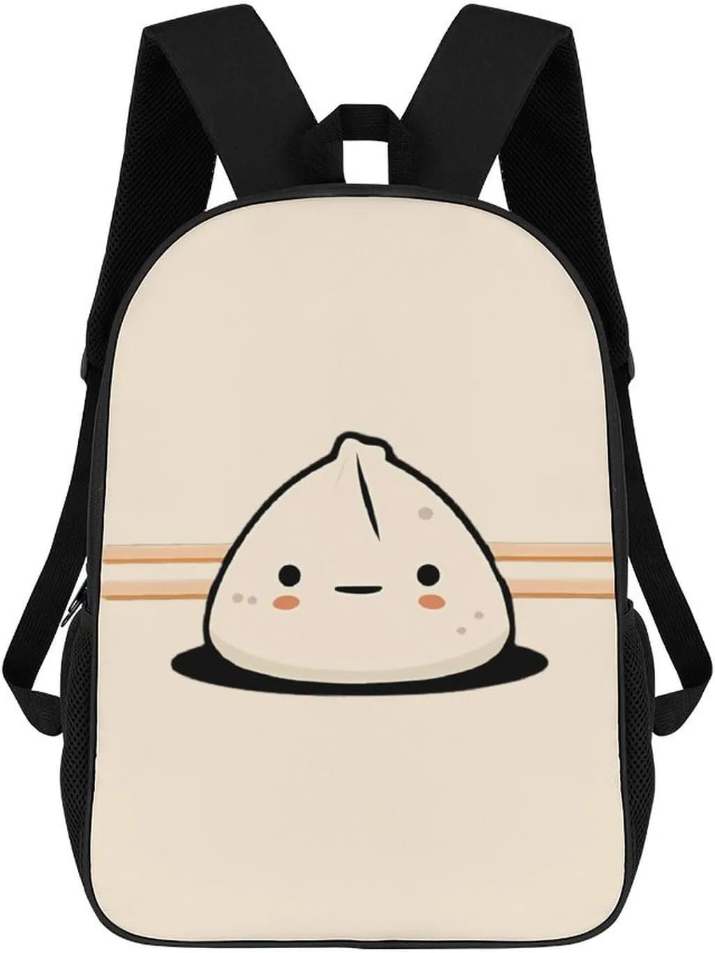 Cute Dumpling Funny Dim Sum Printed 17 Inch Backpack Multipurpose Large-capacity Shoulders Daypacks Laptop Bag for Travel Hiking Camping 12.5 X 17 X 5.5 Inch