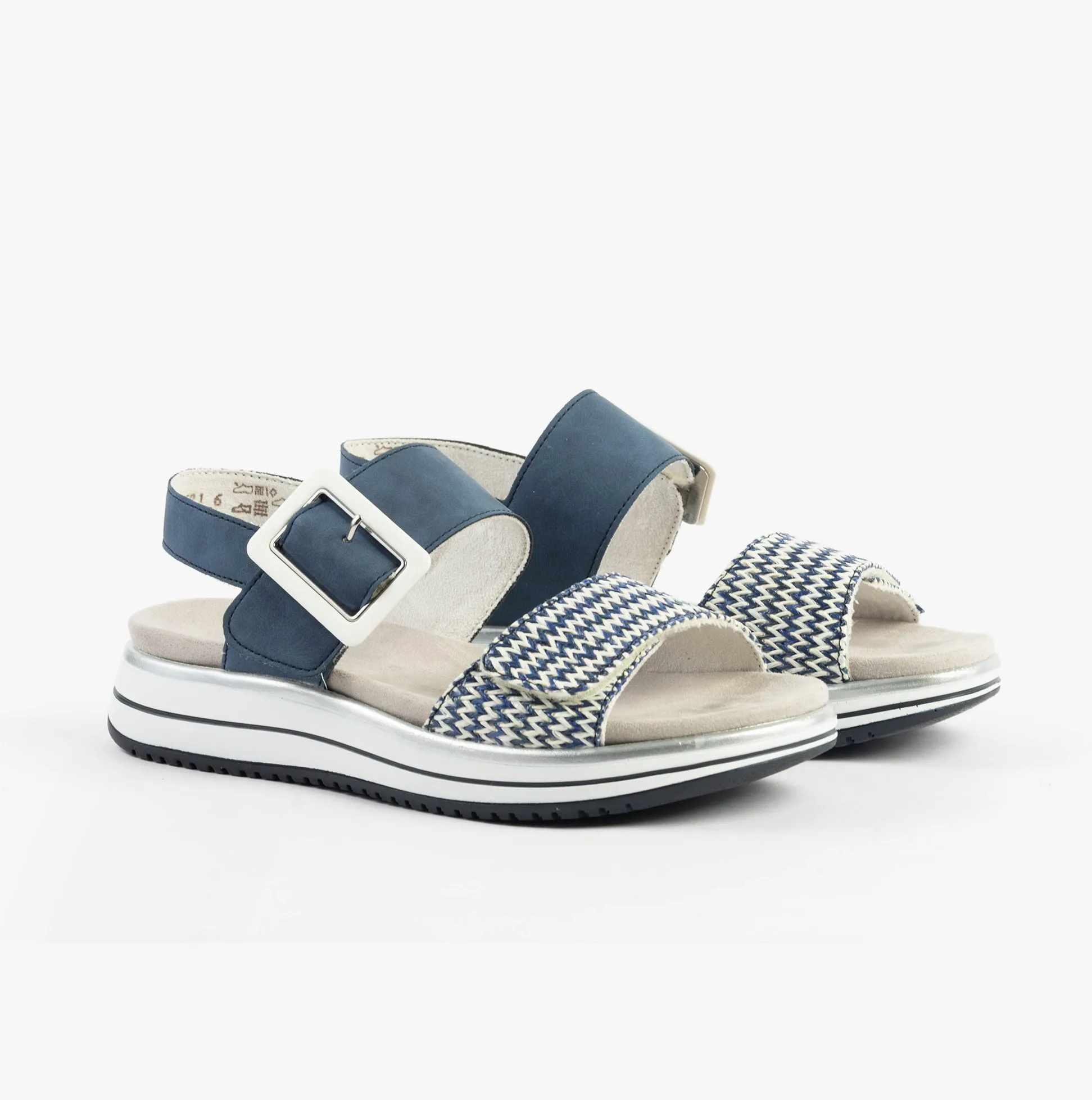 D1J53-14 Womens Sandals Blue Combination