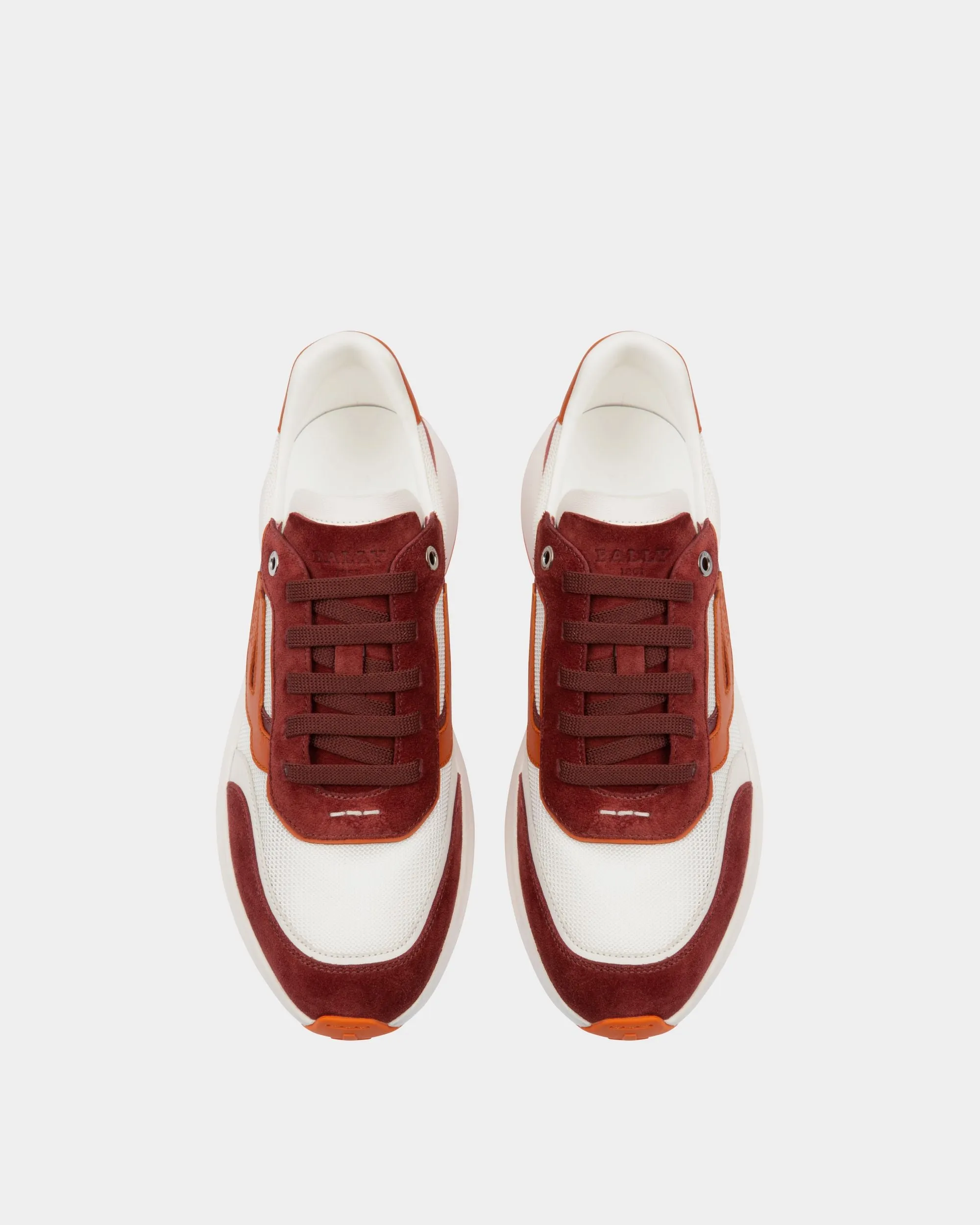 Demmy Mesh & Leather Sneakers In Heritage Red & White