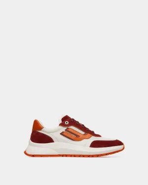 Demmy Mesh & Leather Sneakers In Heritage Red & White