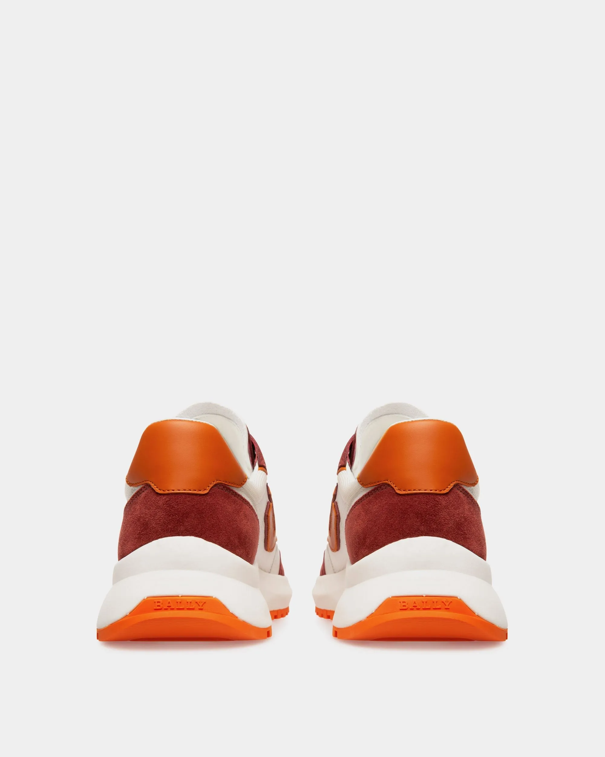 Demmy Mesh & Leather Sneakers In Heritage Red & White