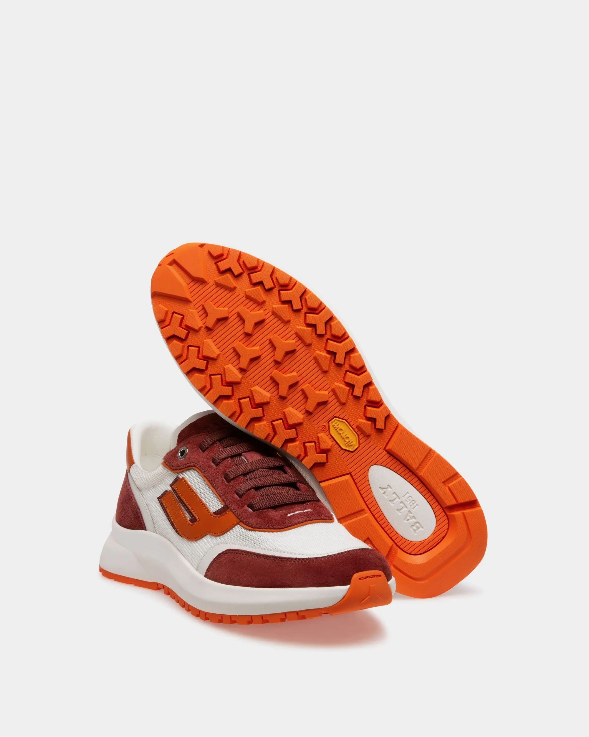 Demmy Mesh & Leather Sneakers In Heritage Red & White