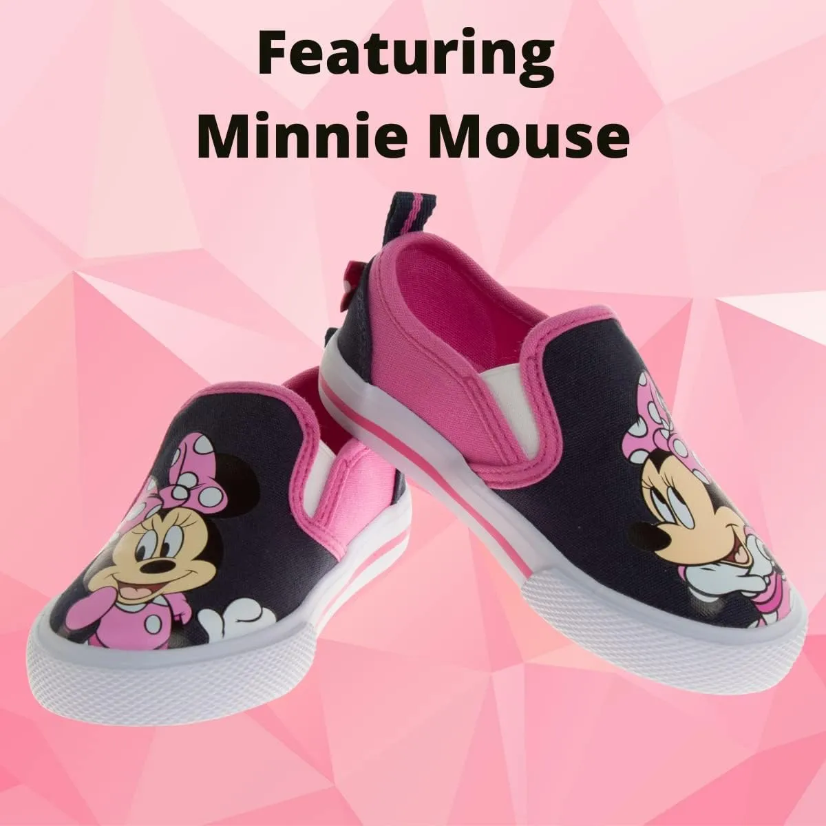 Disney Minnie Mouse, Elsa Frozen, Snow White Princess Shoes for Girls Toddler Kids Character Loafer Low top Slip-on Casual Tennis Canvas Sneakers