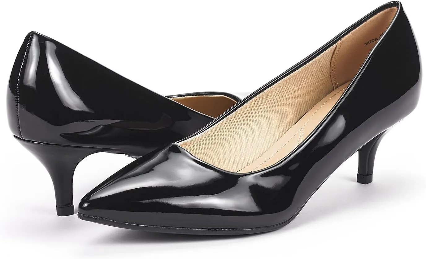 DREAM PAIRS Women's Pumps Kitten Heel Pointed Toe Shoes for Women Comfortable Office Work Dress Shoes