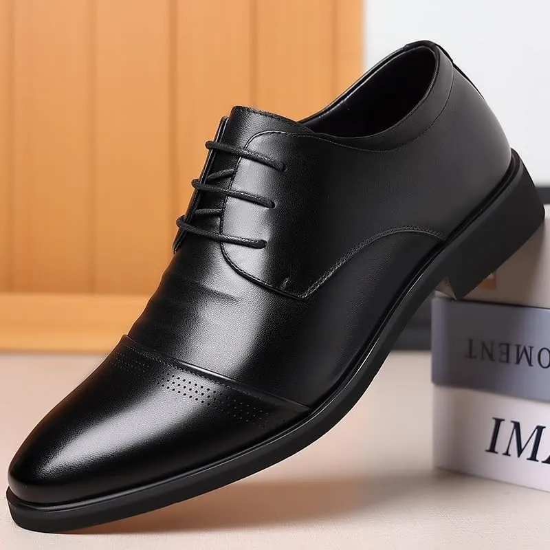 Dress Shoes for Men Casual Business Men Leather Oxfords Fashion Pointed Toe Modern Wedding Derby Shoes