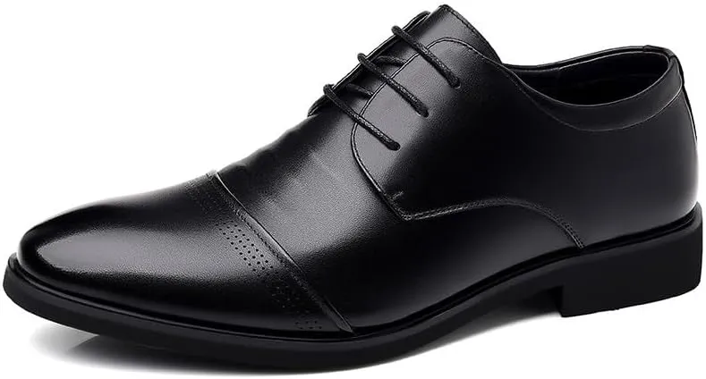 Dress Shoes for Men Casual Business Men Leather Oxfords Fashion Pointed Toe Modern Wedding Derby Shoes