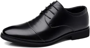 Dress Shoes for Men Casual Business Men Leather Oxfords Fashion Pointed Toe Modern Wedding Derby Shoes