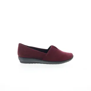 Easy Spirit Arlie 2 SEARLIE2 Womens Red Wide Canvas Loafer Flats Shoes