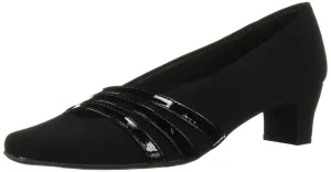 Easy Street Women's Entice Pump, Black Suede, 12 Wide
