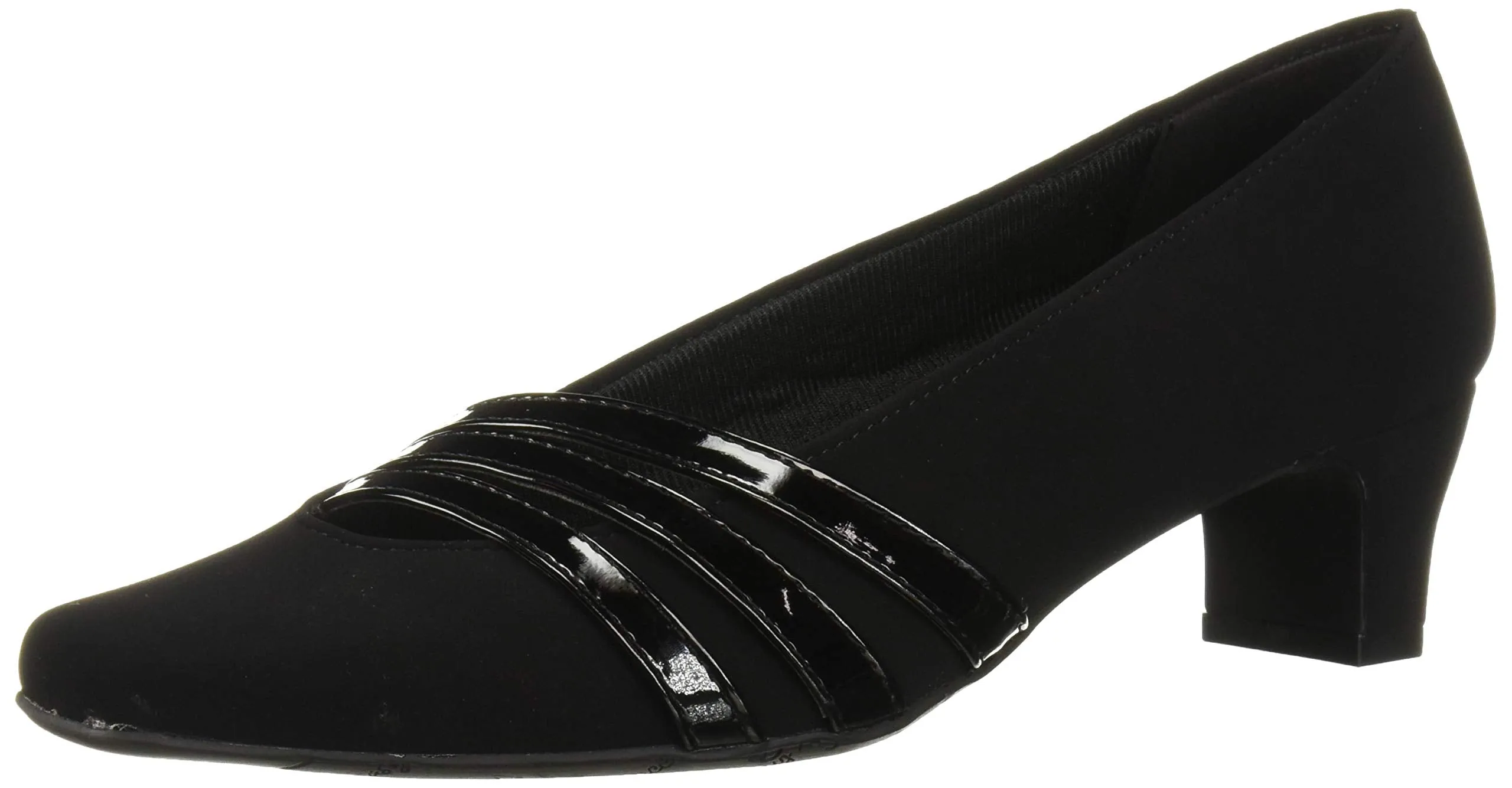 Easy Street Women's Entice Pump, Black Suede, 12 Wide