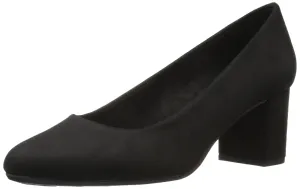 Easy Street Women's Proper Pump, Black Suede, 7 Wide