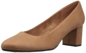 Easy Street Women's Proper Pump, Sand Suede, 9 Wide