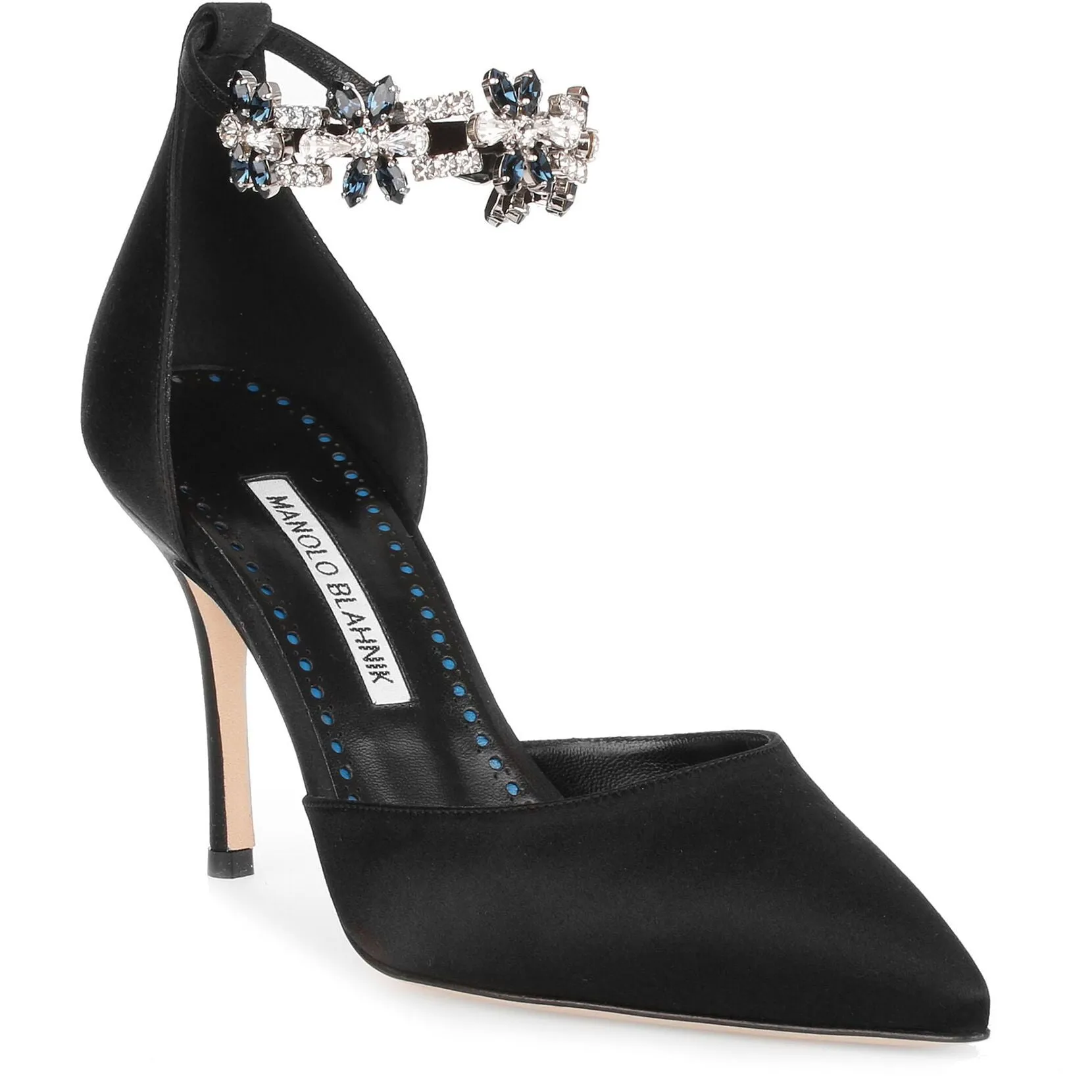 Esfirapi 90 black satin crystal pump