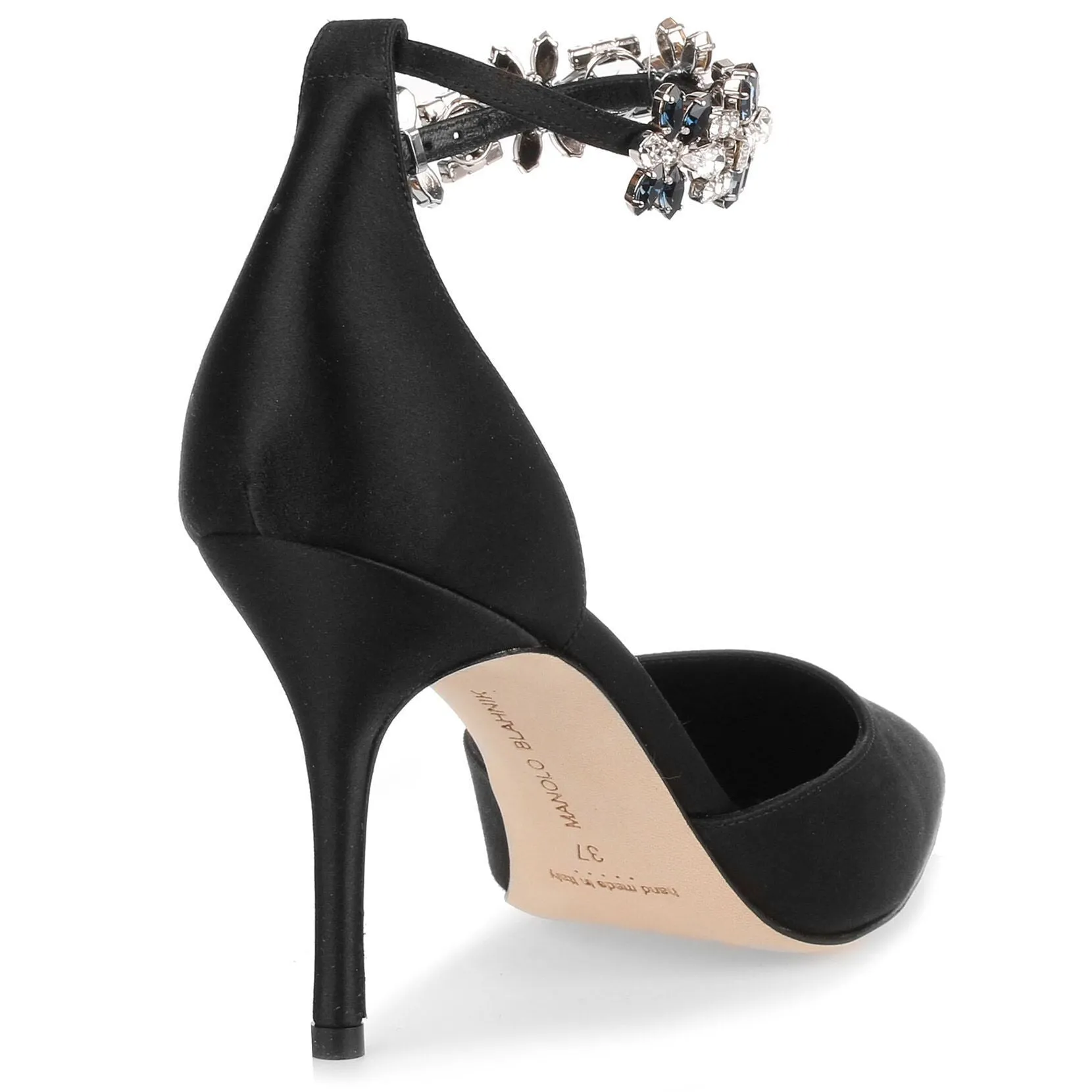Esfirapi 90 black satin crystal pump