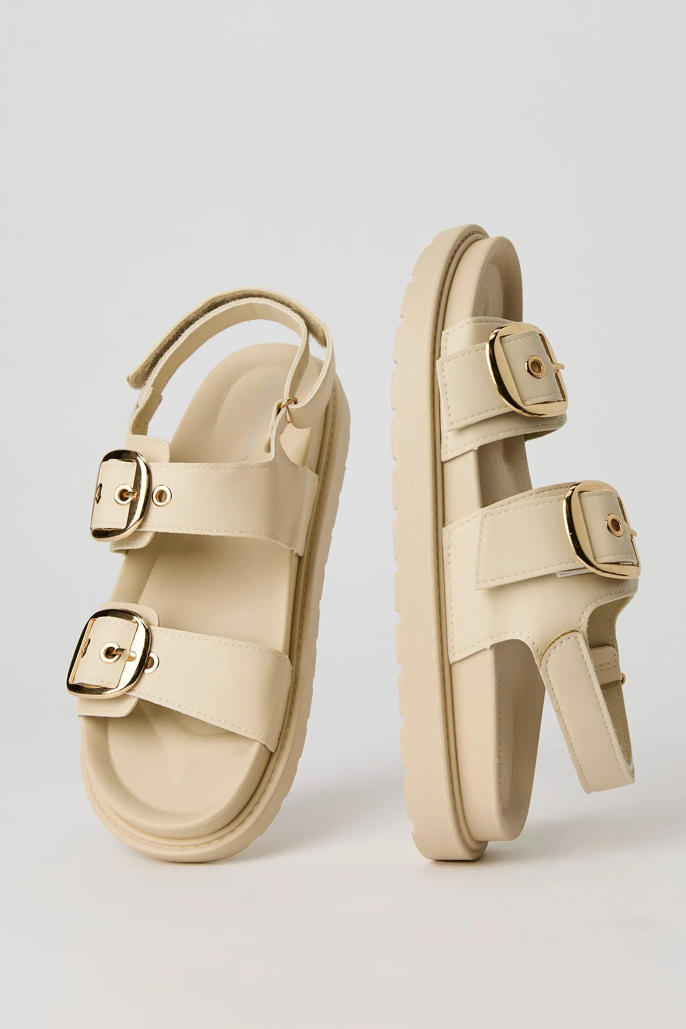 Faux Leather Buckle Sandal