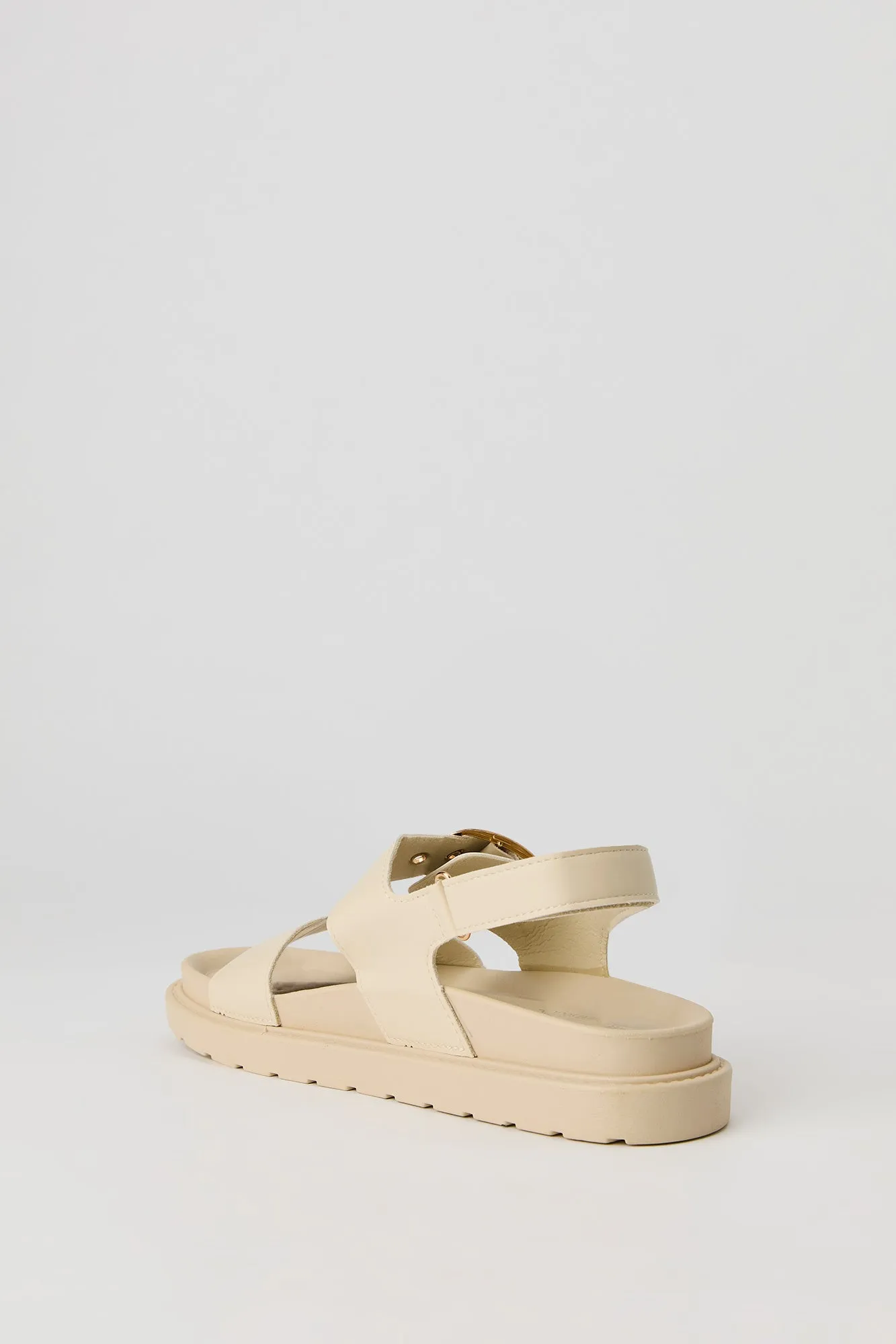 Faux Leather Buckle Sandal