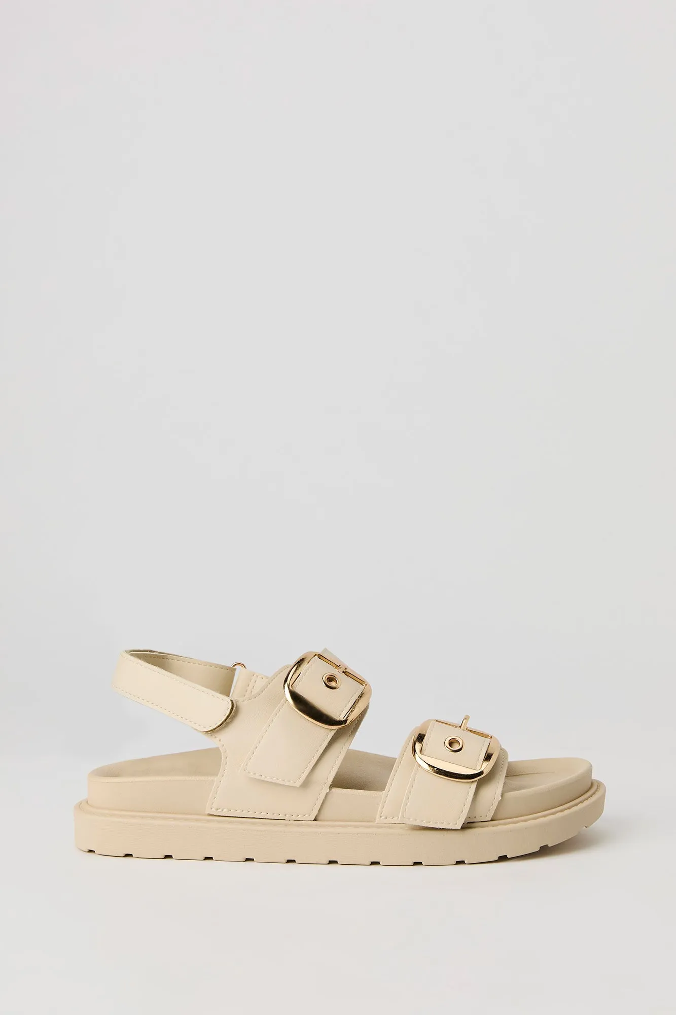 Faux Leather Buckle Sandal