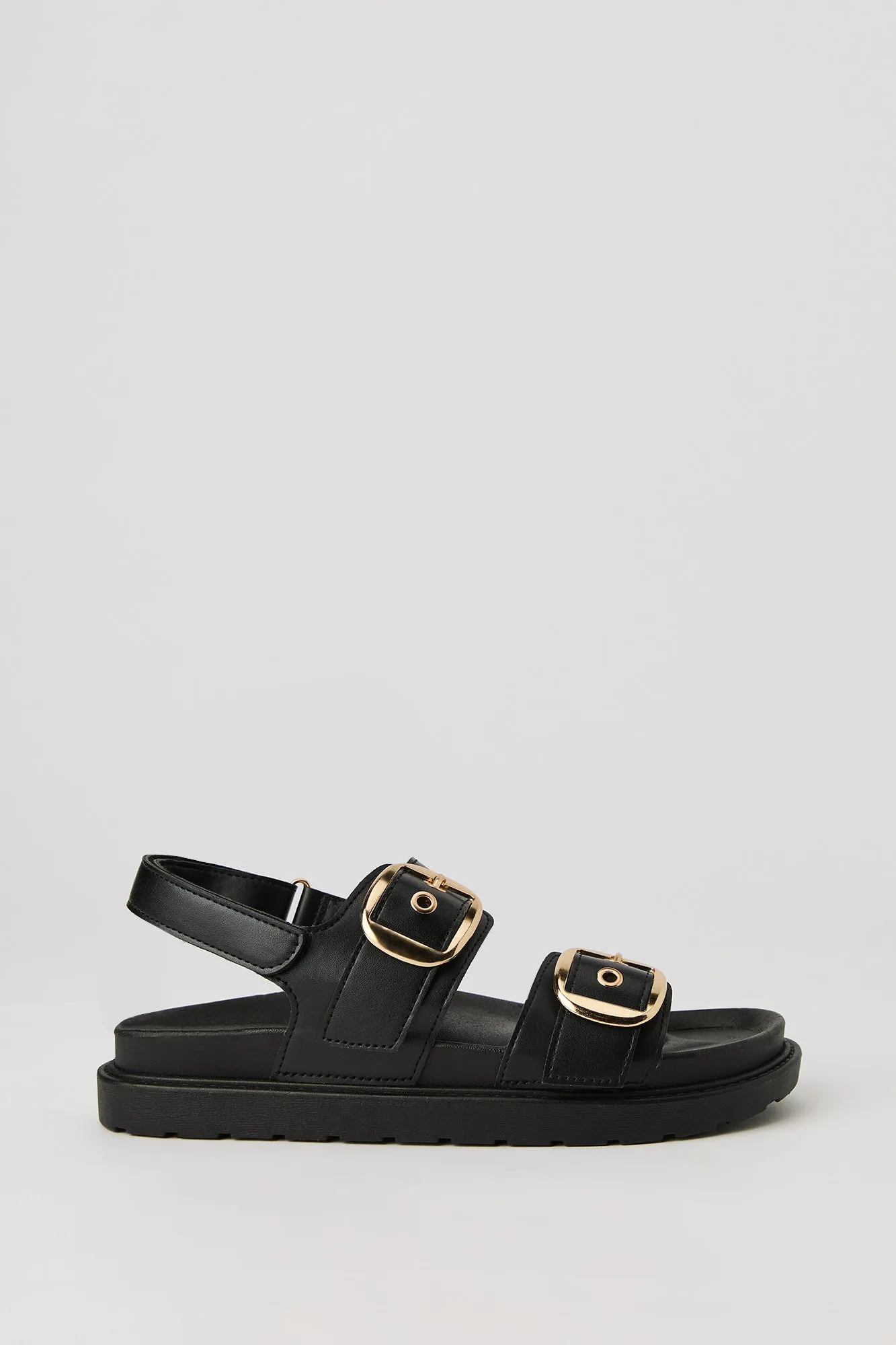 Faux Leather Buckle Sandal