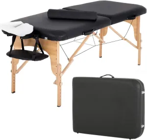 FDW Massage Table 28In Wide Height Adjustable Spa Table with Half Bolster Oxford Cloth Backpack for Spa Footmassage Facial CareSpa Tattoo