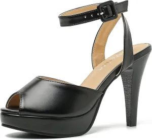fereshte Women's High Heels Platform Sandals Ankle Strap Slingback Dress Sandal Pump Shoes