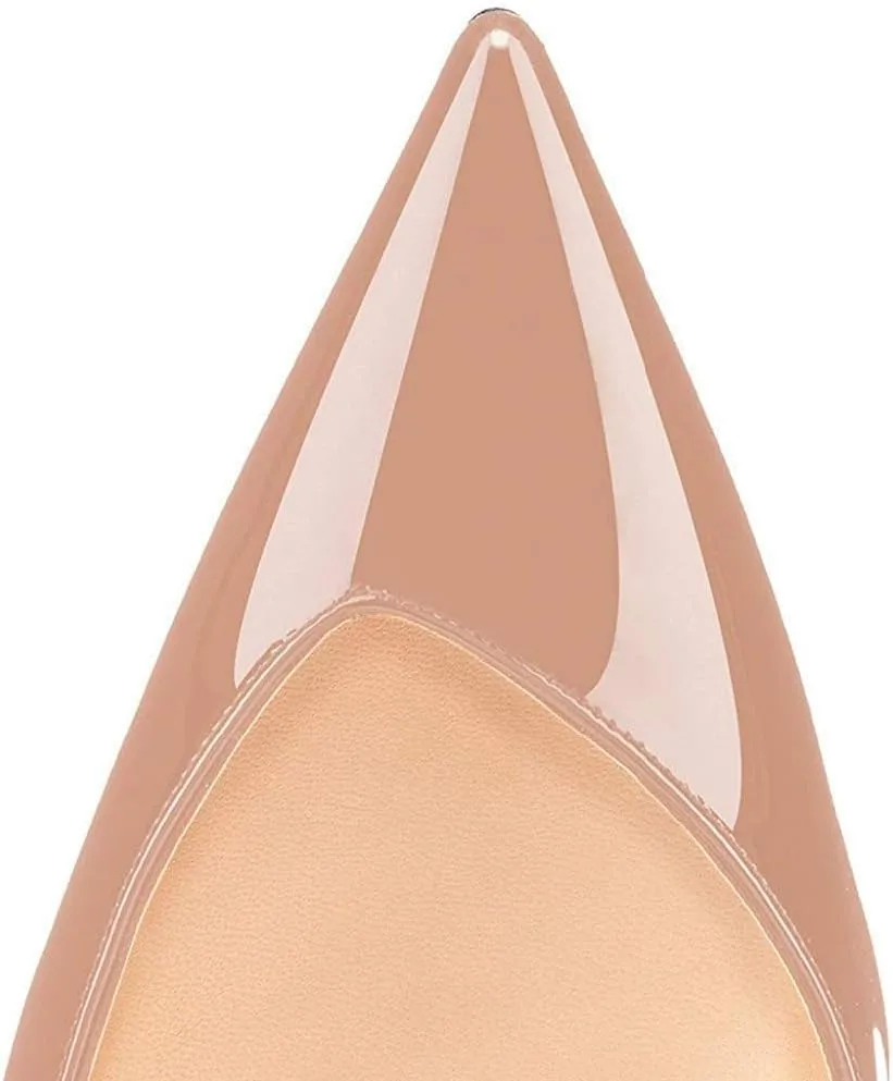 Fericzot Women's Slingback Pumps Pointed-Toe Ankle Strap Summer Dress Shoes Sling Back Pump Stiletto Heels Plus Size