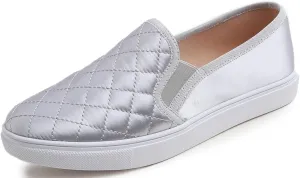 FEVERSOLE Women's Casual Slip On Sneaker Comfort Quilted Loafer Flats