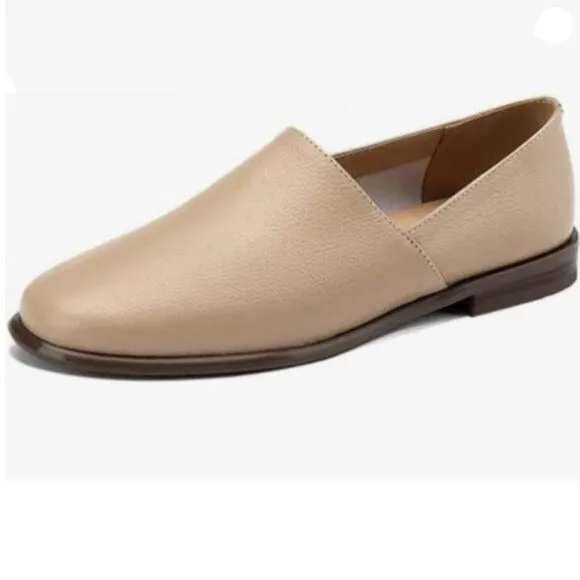 FOWT Nude Closed Almond Toe Pumps Loafer Flats Slip On Party Dress Office Shoes