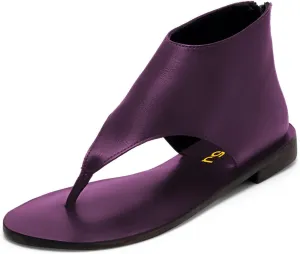 FSJ Women Flat Sandals Clip Toe Back Zipper Flip Flop Ankle High Top Roman Summer Walking Comfort Casual Dressy Thong Sandals Size 4-16 US