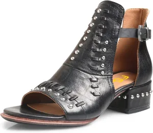 FSJ Women Peep Open Toe Boot Cut Out Buckle Ankle Bootie Comfortable Stacked Block Low Heeled Sandal Shoes Size 4-15 US