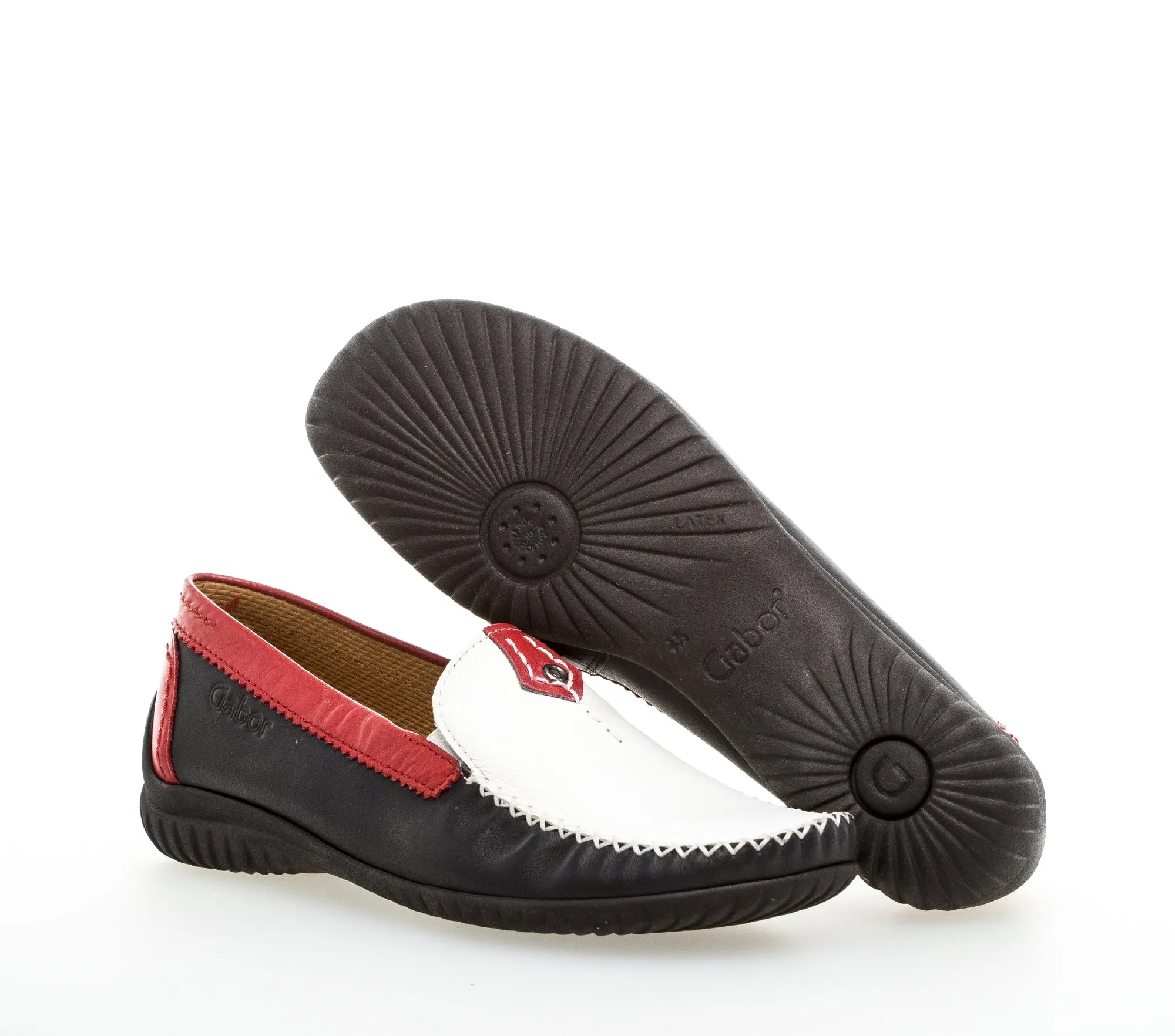 GABOR - 46.090.68 FLAT LOAFER - NAVY/RED/WHITE