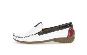 GABOR - 66.090.69 FLAT LOAFER - WHITE/NAVY/RED