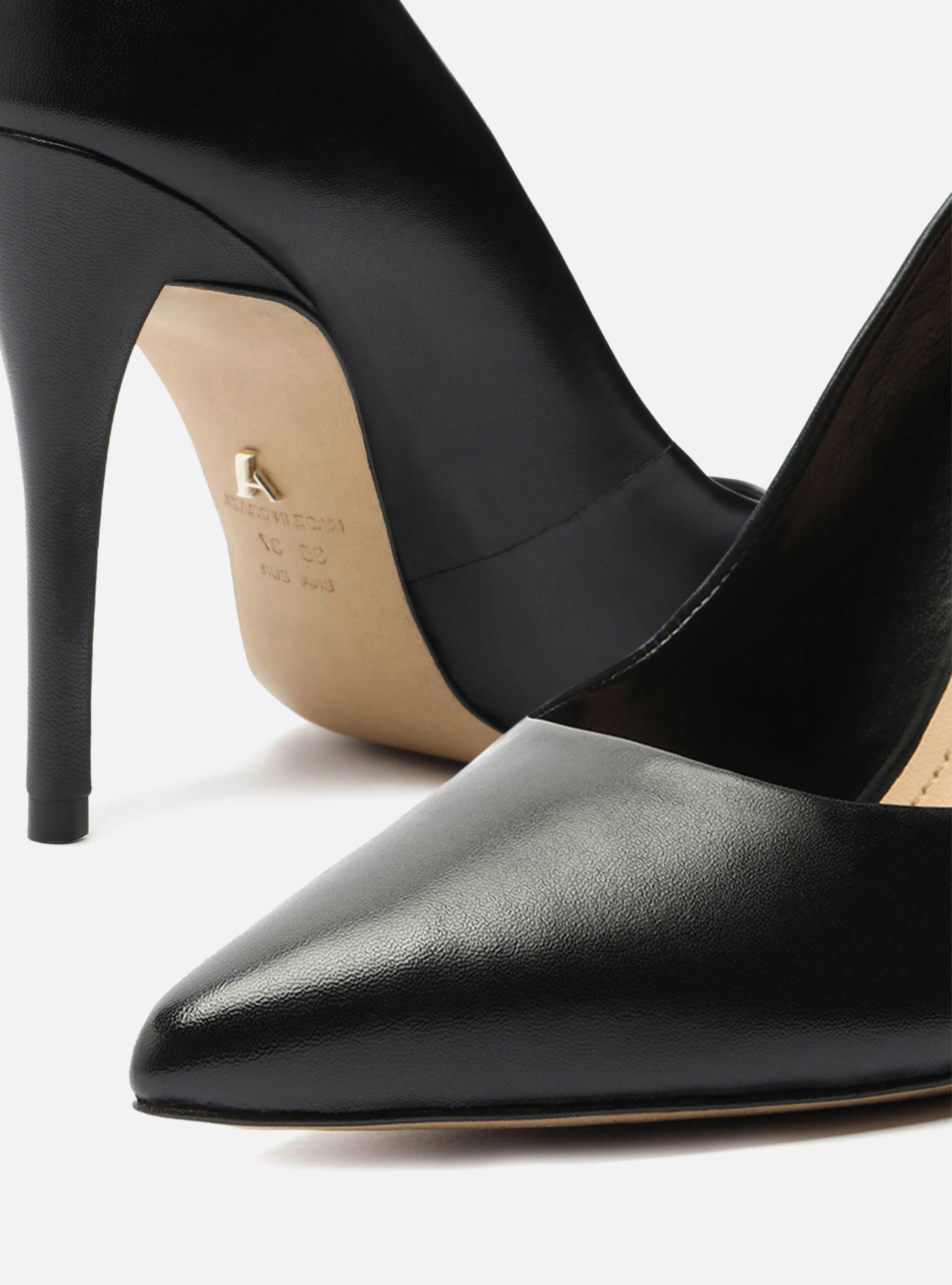 Gabriella High Stiletto Pump | Black Leather