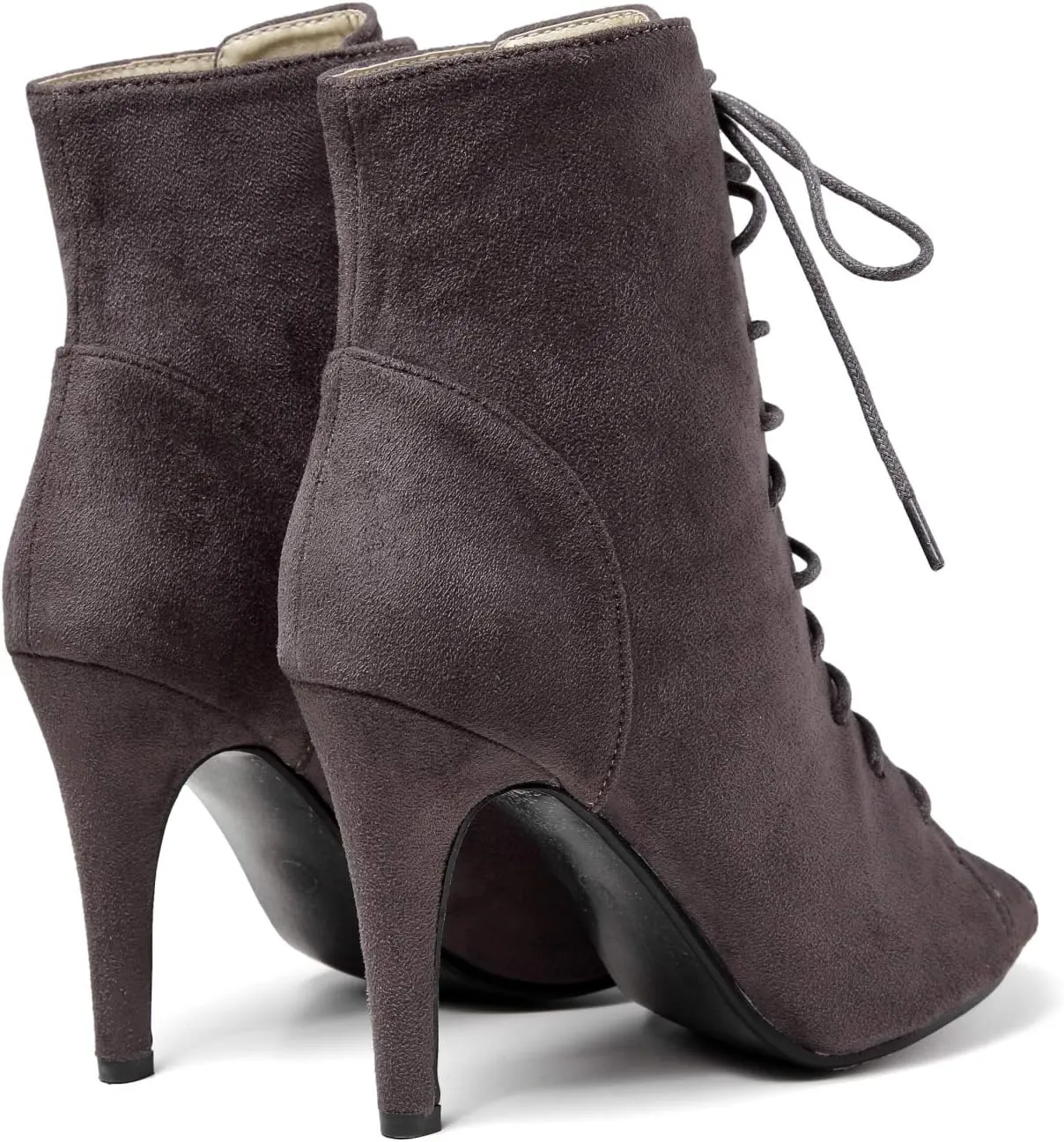 GATUXUS Women Platform Open Toe Lace Up High Heel Boots Ankle Booties Pump Shoes