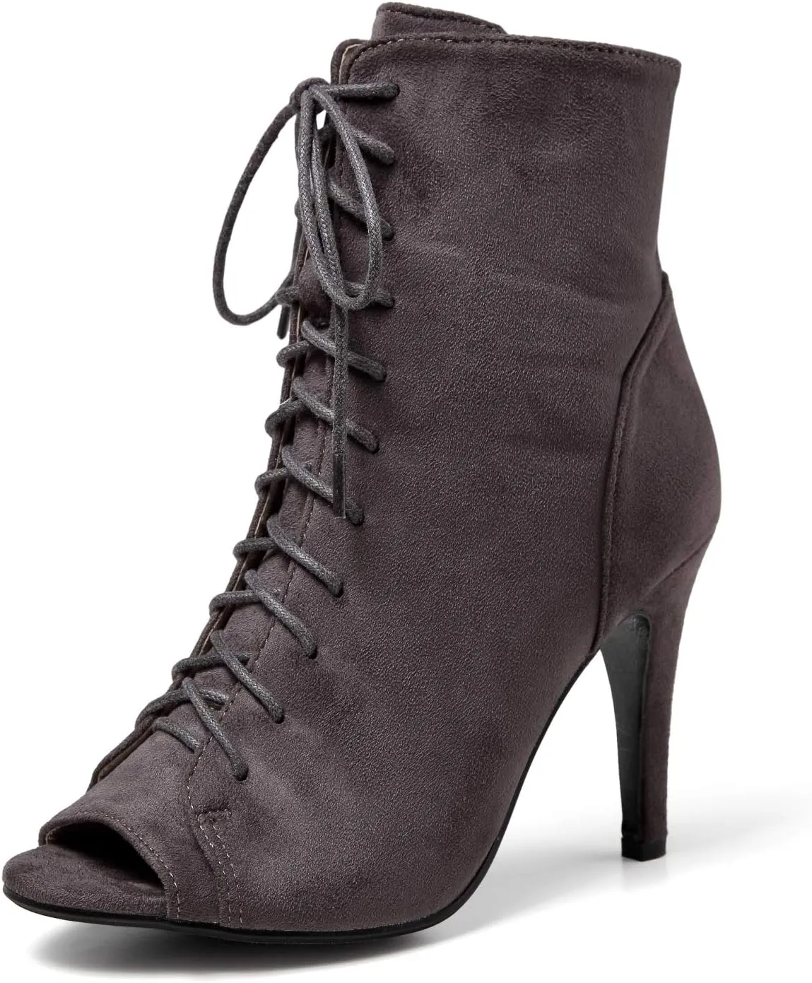 GATUXUS Women Platform Open Toe Lace Up High Heel Boots Ankle Booties Pump Shoes