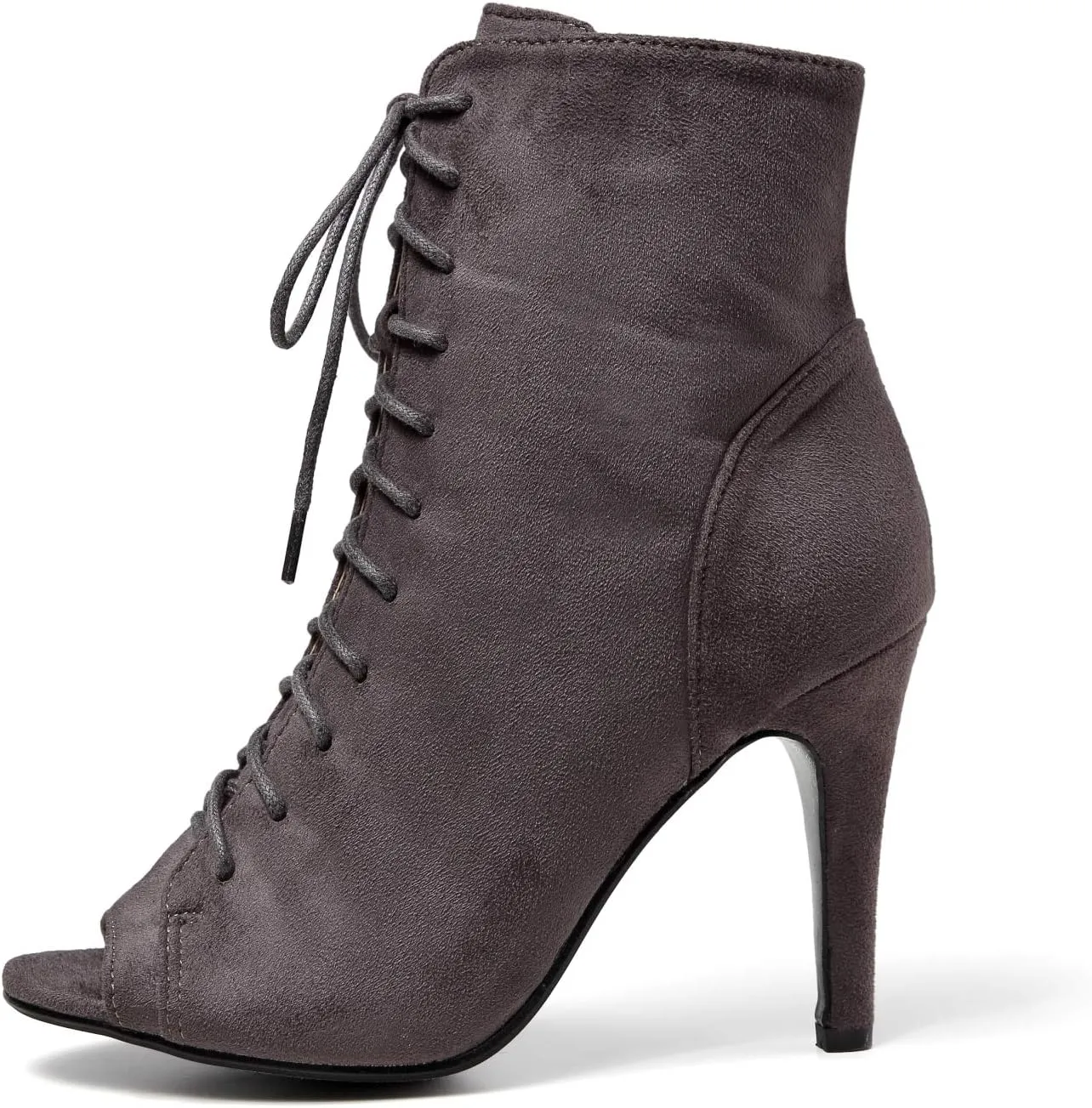 GATUXUS Women Platform Open Toe Lace Up High Heel Boots Ankle Booties Pump Shoes