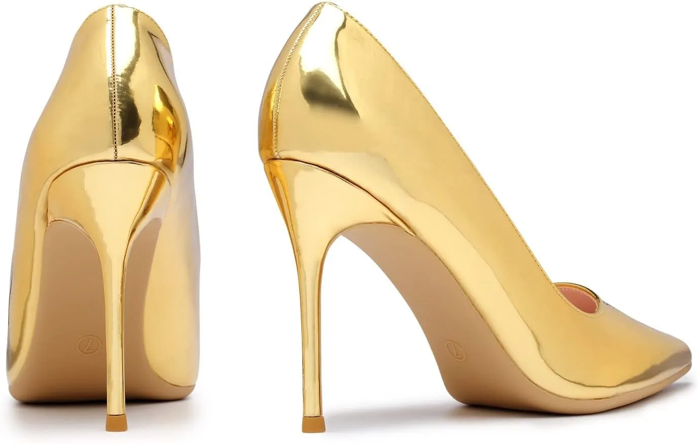 GENSHUO Women's Closed Toe Stiletto High Heels Dress 4 Inch Heeled Pointed Toe Party Homecoming Wedding Pump Shoes