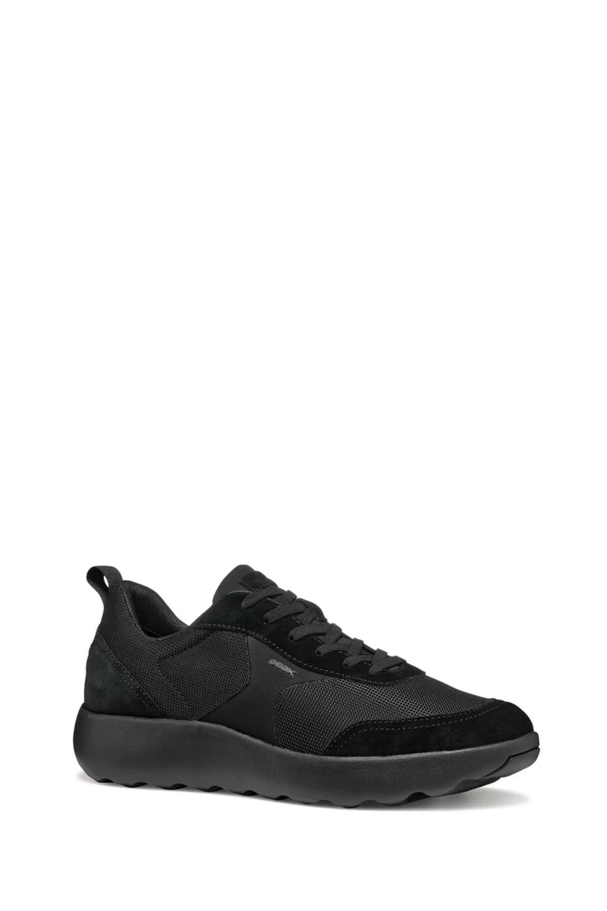 Geox Erkek Siyah U Xtors D -Mesh   Suede Bağcıklı Deri Sneaker