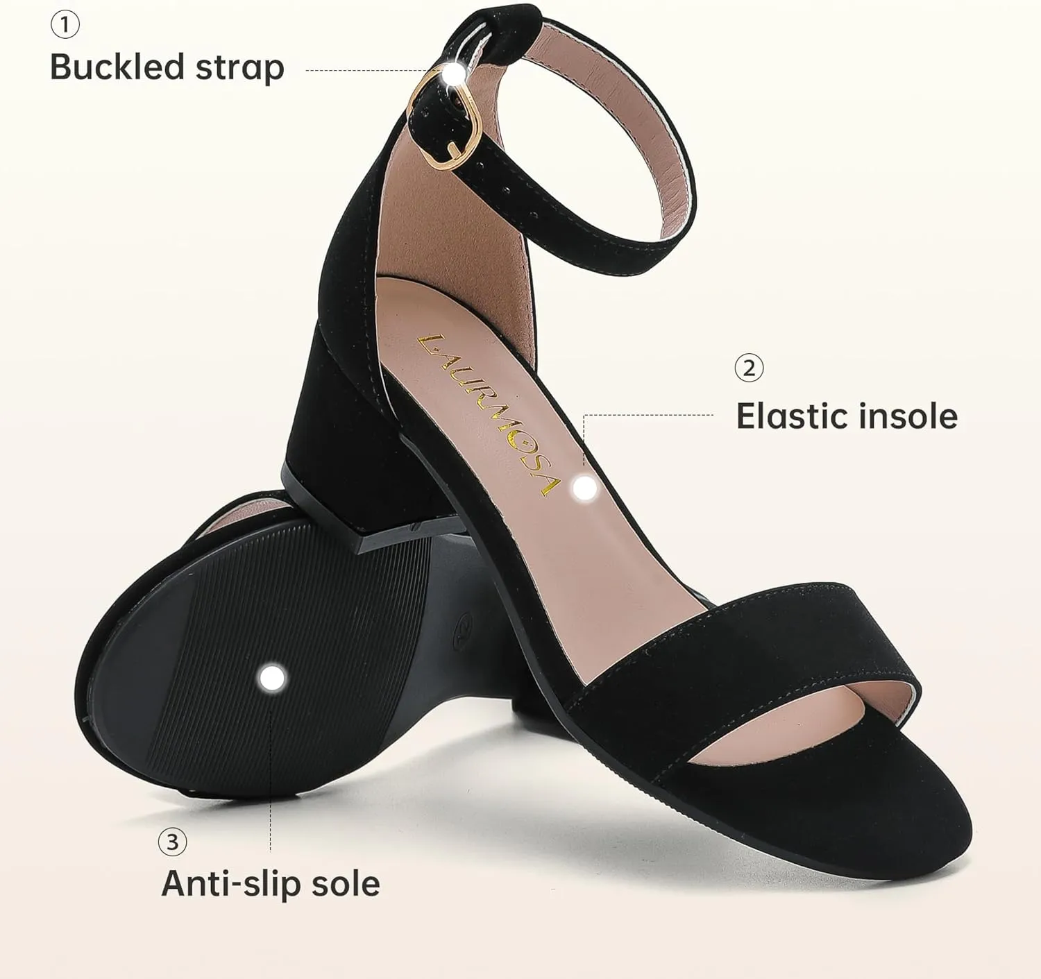 Girls High Heels Sandal for Girls Open Toe Ankle Buckle Strap Dress Shoes for Little Big Kids in Wedding Party Block Chunky Pump Sandals
