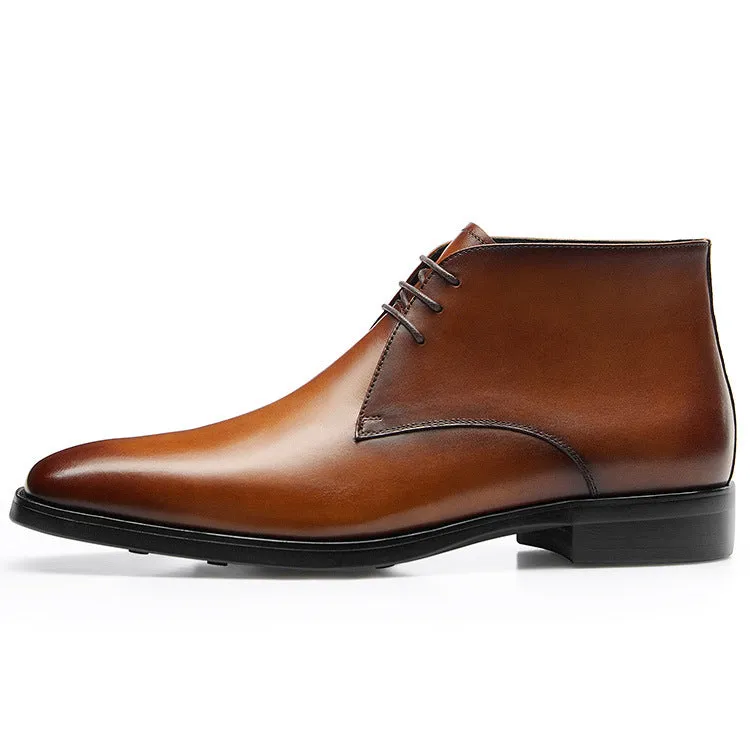 Handcrafted Leather Oxford Ankle Shoes for Men