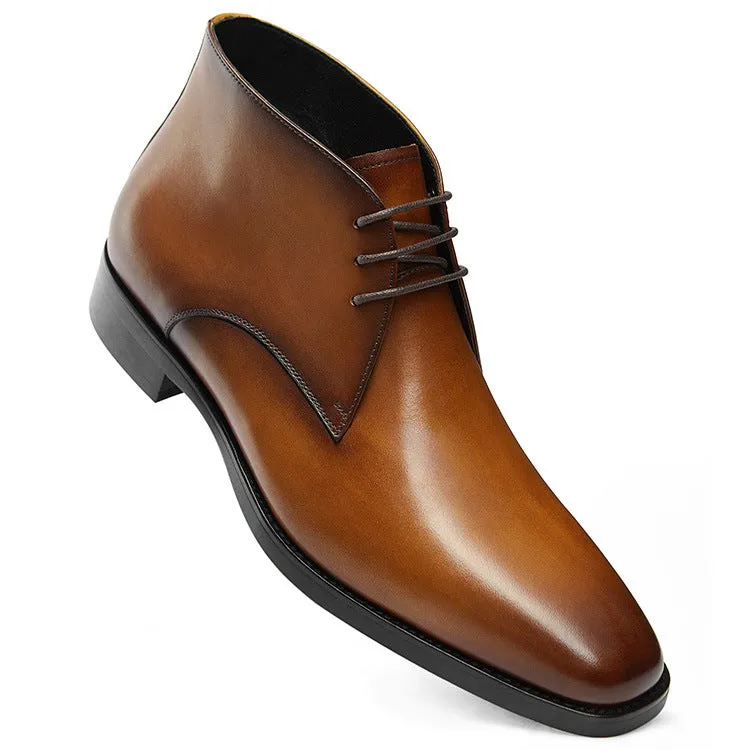 Handcrafted Leather Oxford Ankle Shoes for Men