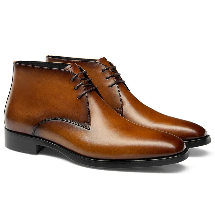 Handcrafted Leather Oxford Ankle Shoes for Men