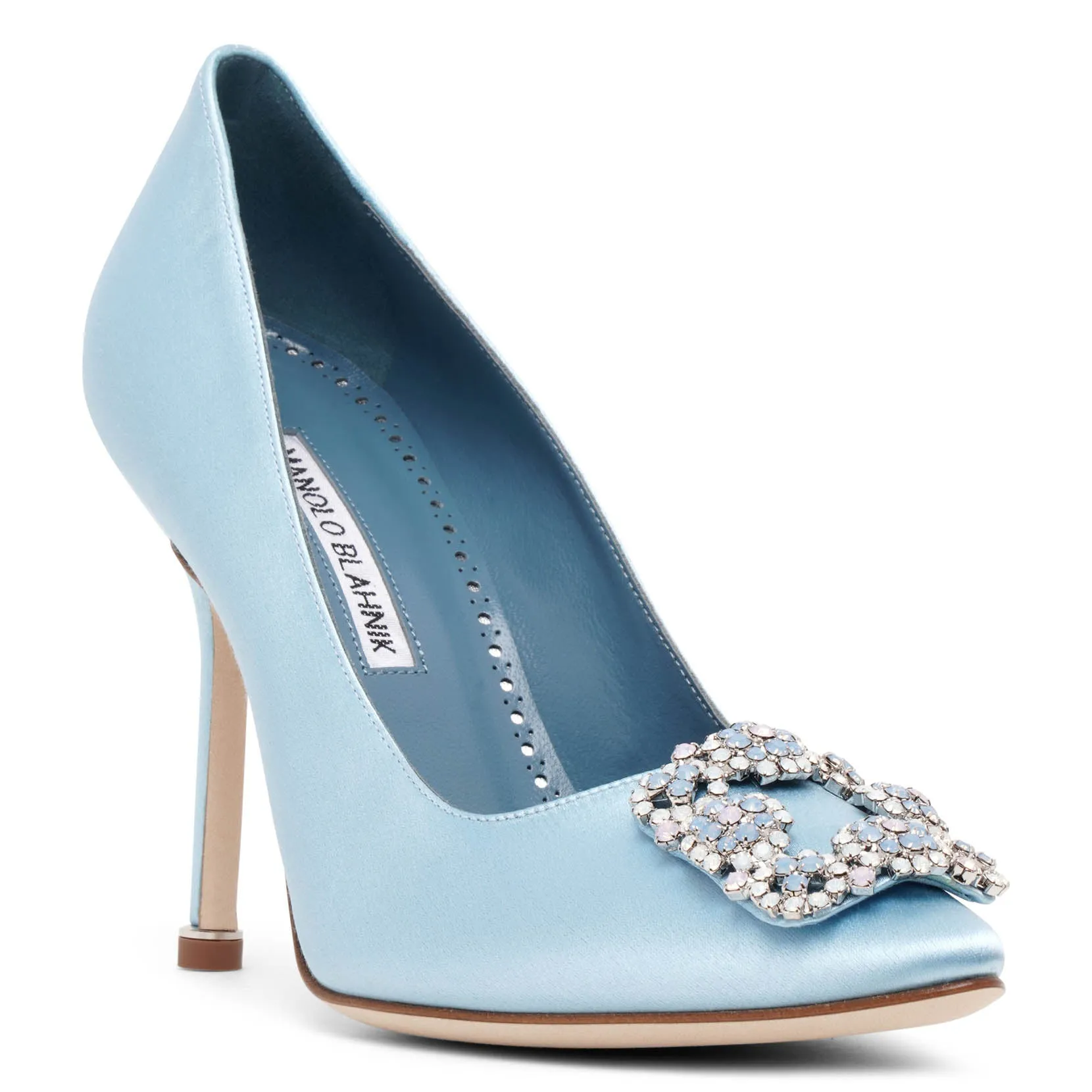Hangisi 105 light blue satin pumps