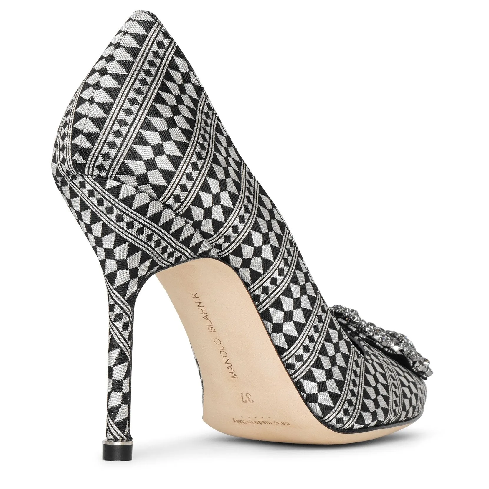 Hangisi 105 silver jacquard pumps