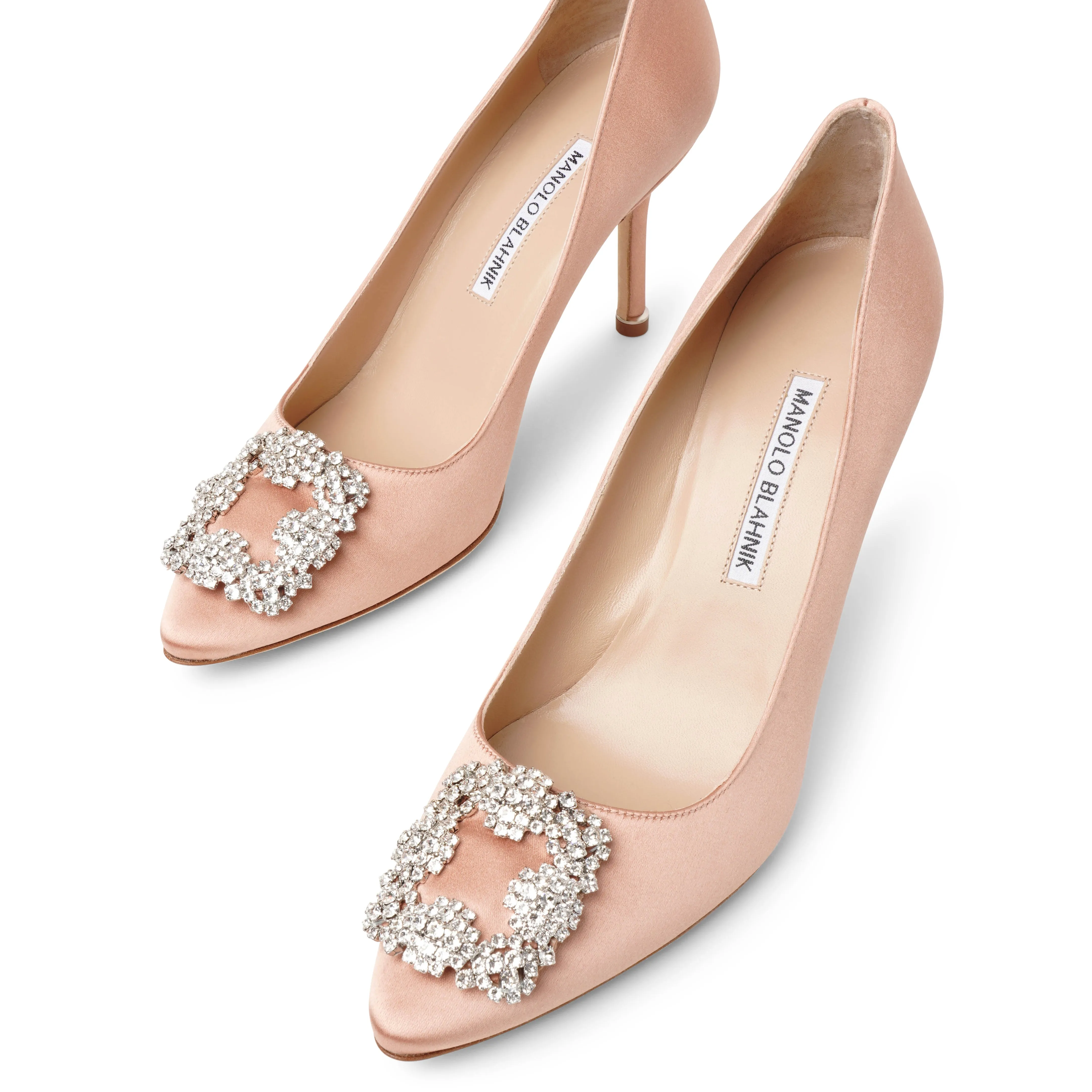 Hangisi 90 blush satin pumps