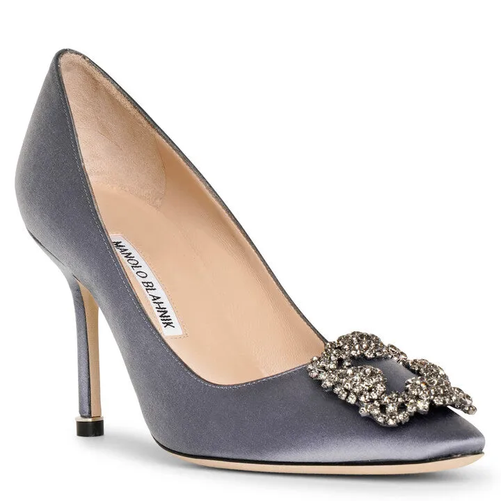 Hangisi 90 london grey satin pumps
