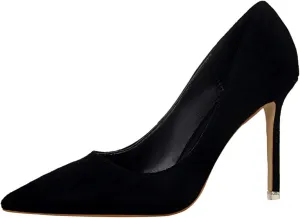 Hee grand Classic Pointed Toe Heels for Women Fashion Suede Stiletto Wedding Party Dress Shoes Office Pumps Lady High Heels