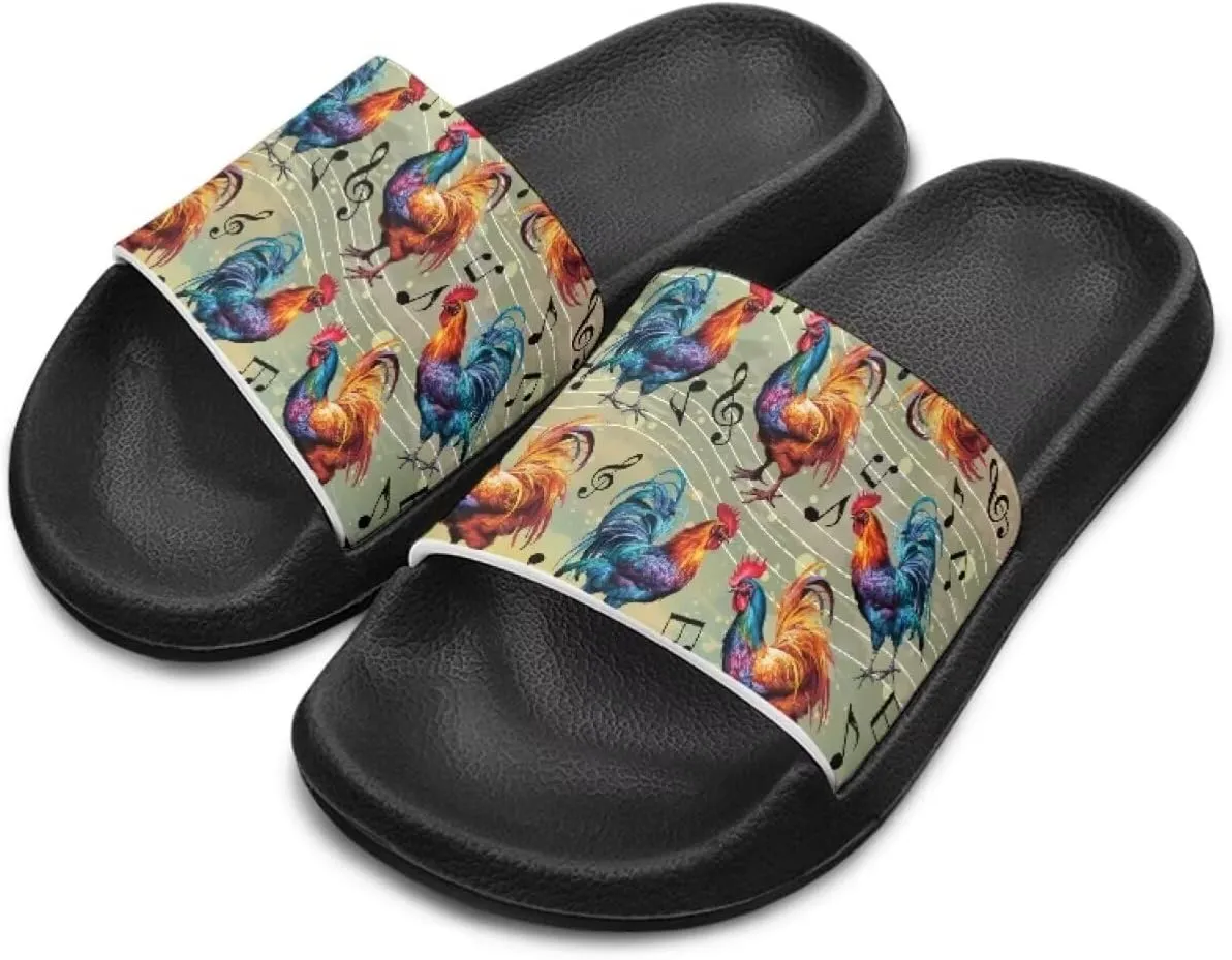 Howilath Chicken & Butterfly Slide Sandal for Kids Anti-Skid Beach Slippers Open Toe Quick Drying Sandal for Girls and Boys